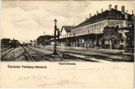 1903 Párkánynána, Párkány-Nána, Parkan, Stúrovo; vasútállomás, vonat / railway station, train