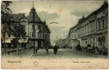 1907 Nagyvárad, Oradea; Kossuth Lajos utca, Wechsler Adolf és Társa, nagy só áruda, Weisz üzlete. Sebő Imre kiadása / street, shops (EK)