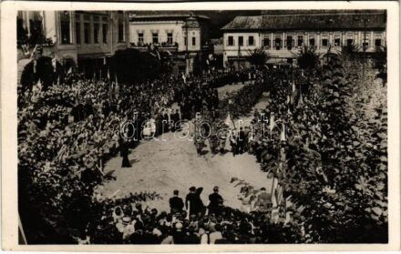 1940 Nagybánya, Baia Mare; bevonulás / entry of the Hungarian troops + '1940 Nagybánya visszatért' So. Stpl.