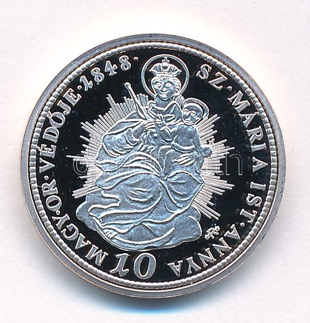 DN 'Magyarok Kincstára - Szabadságharc 10 krajcár' ezüstözött rézötvözet utánveret tanúsítvánnyal, kapszulában (23mm) T:PP kis patina - Image 2