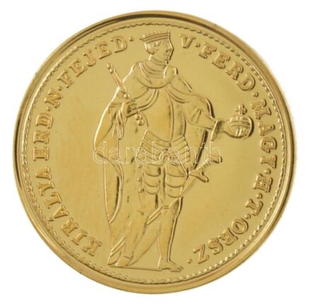 DN 'Magyarok Kincstára - Aranydukát, 1848' aranyozott réz-cink ötvözet utánveret tanúsítvánnyal, kapszulában (20mm) T:PP
