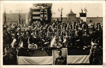 1940 Nagyvárad, Oradea; bevonulás, Horthy Miklós és felesége Purgly Magdolna / entry of the Hungarian troops, Horthy and his wife (fl)