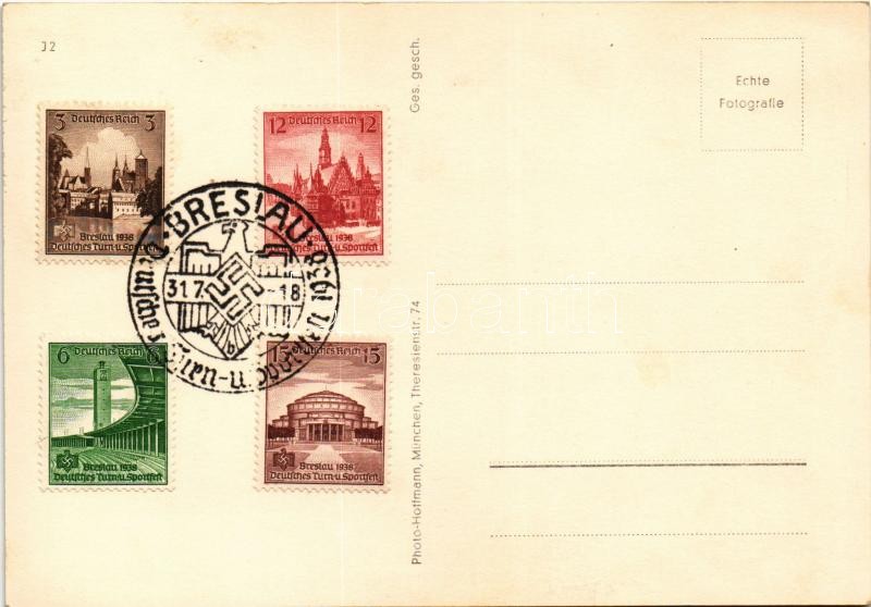 Adolf Hitler 'Der Befreier Deutschlands' 30. Januar 1933. Photo Hoffmann + 'Deutsches Turn- u. Sportfest 1938 Breslau' So. Stpl. - Image 2