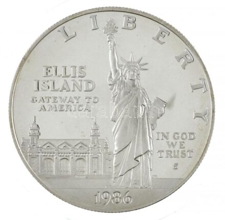 Amerikai Egyesült Államok 1986S 1$ Ag 'Szabadság-szobor' T:PP fo. USA 1986S 1 Dollar Ag 'Statue of Liberty' C:PP spotted Krause KM#214