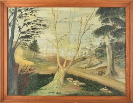 Andrási jelzéssel: Életfa. Olaj, vászon, 62x82cm