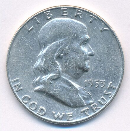 Amerikai Egyesült Államok 1953. 1/2$ Ag 'Franklin' T:3 USA 1953. 1/2 Dollar Ag 'Franklin' C:F Krause KM#199