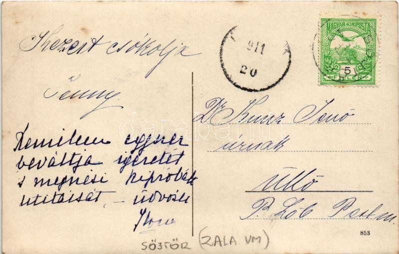 1911 Söjtör (Zala), Fábián Ilona kastélya és saját levele. photo - Image 2