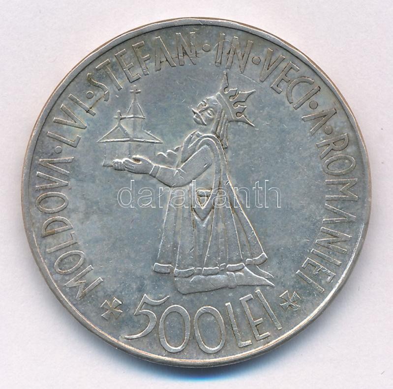 Románia 1941. 500L Ag 'Besszarábia' T:1-,2 patina Romania 1941. 500 Lei Ag 'Bassarabia' C:AU,XF patina Krause KM#60 - Image 2