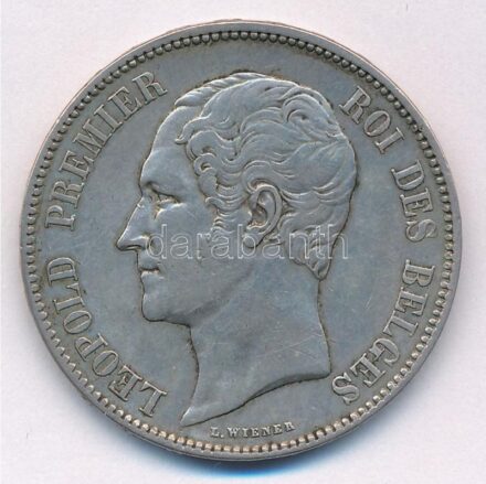 Belgium 1849. 5Fr Ag 'I. Lipót' T:2- ph. Belgium 1849. 5 Francs Ag 'Leopold I' C:VF edge error Krause KM# 17