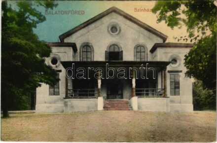 Balatonfüred, színház. Vasúti levelezőlapárusítás 6902. (EK)