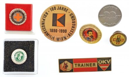 7db-os, nagyrészt osztrák jelvény és kitűző tétel T:2 7pcs of mostly austrian badge lot C:XF