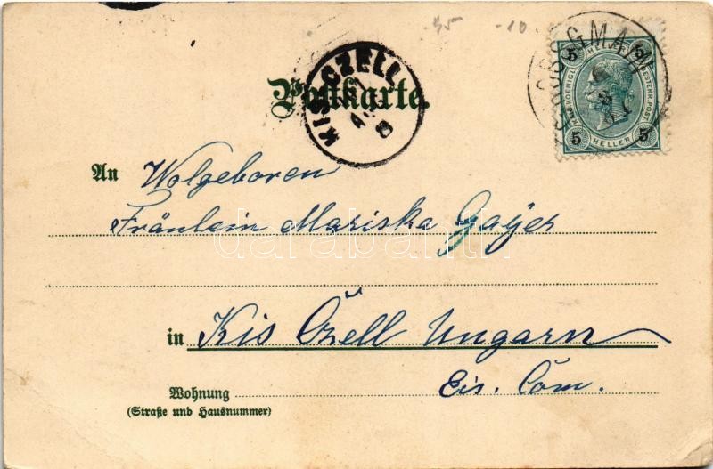 1901 Ramsau am Dachstein (Steiermark), Alter Bildstock bei Ramsau. Art Nouveau, litho (EB) - Image 2