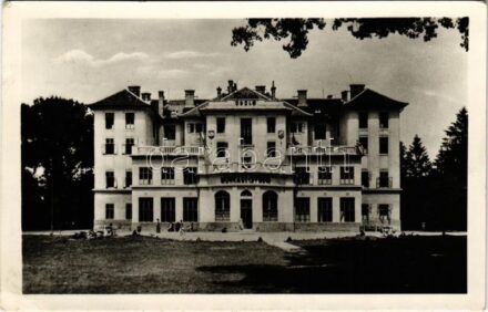 1953 Balatonföldvár, Kistext üdülő, 'Munkásegység' felirat. Képzőművészeti Alap Kiadóvállalat (EK)