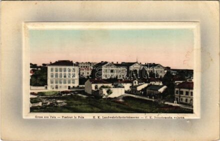 1918 Pola, Pula; K.k. Landwehrinfanteriekaserne / C.K. Domobranska vojarna / Cs. és kir. gyalogsági laktanya / military barracks for infantry (EK)