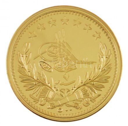 DN 'Történelmi aranypénzek - Abdul Aziz 500 kurus, 1867' aranyozott Cu-Ni utánveret 'COPY' beütéssel (20g/38,61mm) T:PP