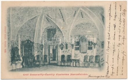 1900 Tapolyhanusfalva, Hanusfalva, Hanusovce nad Toplou; Gróf Dessewffy kastély díszterme, belső. Divald Adolf 122. / castle interior