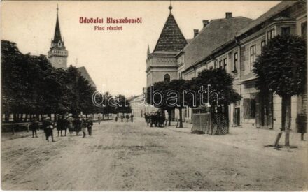 Kisszeben, Sabinov; Piac tér, üzlet / market square, shop (EB)