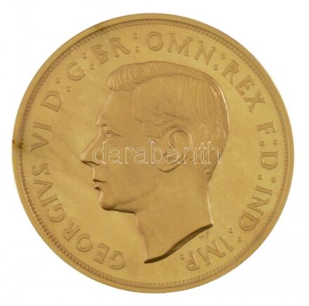 DN 'Történelmi aranypénzek - VI. György Sovereign 1937' aranyozott Cu-Ni utánveret 'COPY' beütéssel (20g/38,61mm) T:1 (eredetileg PP) fo.