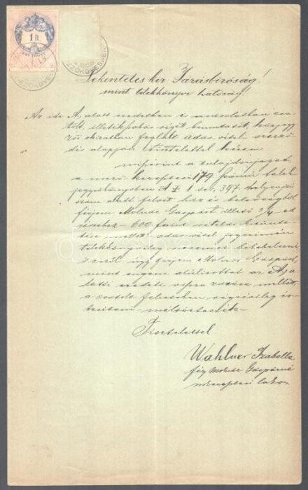 cca 1876-1880 3 db régi irat, okmánybélyegekkel,: 1 Ft; 1 Ft 50 kr; 50 kr.