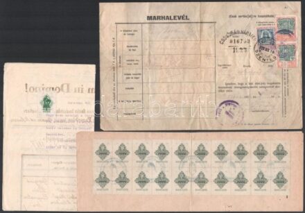 cca 1930-1946 3 db klf okmánybélyeges okmány
