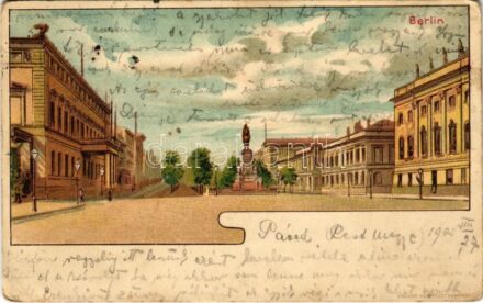 1903 Berlin, street view. Kosmos Műintézet litho (fa)