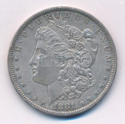 Amerikai Egyesült Államok 1881. 1$ Ag 'Morgan' T:2,2- patina, ph USA 1881. 1 Dollar Ag 'Morgan' C:XF,VF patina, edge error Krause KM#110
