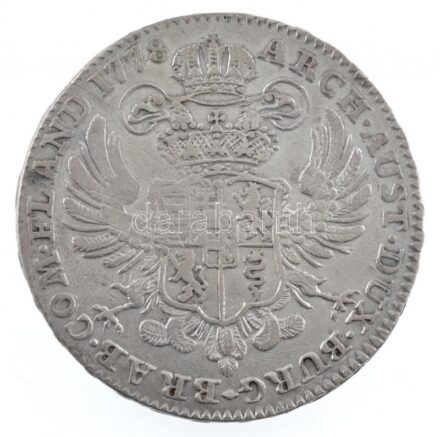 Osztrák Németalföld 1778. Koronatallér Ag 'Mária Terézia' Brüsszel (29,43g) T:2- juszt. / Austrian Netherlands 1778. Kronenthaler Ag 'Maria Theresia' Brussels (29,43g) C:VF adjusted Krause KM# 21