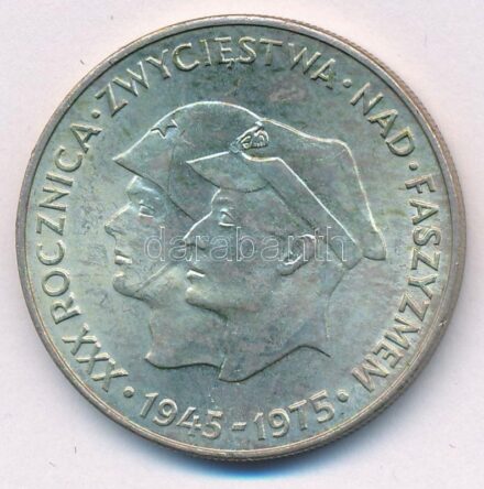 Lengyelország 1975. 200Zl Ag 'A fasizmus felett aratott győzelem 30. évfordulója' T:1- kis patina Poland 1975. 200 Zlotych Ag '30th Anniversary - Victory Over Fascism' C:AU small patina Krause Y#79