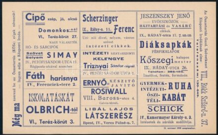 cca 1936 Összetartás Gazdasági Szövetkezet reklámlapja