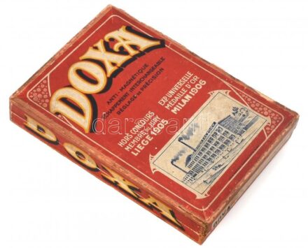 Doxa papír óraalkatrész doboz, 12,5×9×2 cm
