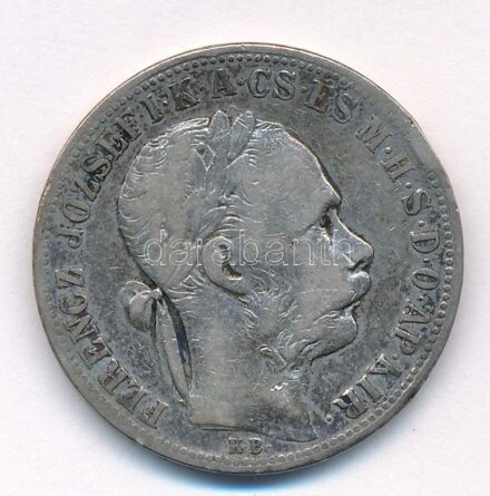 1886KB 1Ft Ag 'Ferenc József / Barokk címer' T:3 patina, ph. Adamo M15