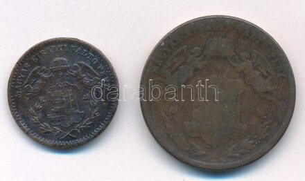 1868KB 1kr Cu 'Angyalos címer' + 4kr Cu T:2-,3 patina Adamo M4.1, M7.1