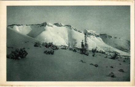 Tátra, Magas-Tátra, Vysoké Tatry; Bélai mészalpok a Zöld-tó felől. Schmidt G. 1917/13. / Belaer Kalkalpen v. Grünen See aus / mountain peak (EK)