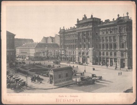 1901 Budapest, Gizella tér, földalatti bejárata, fotónyomat, Stengel & Co., 23×29 cm