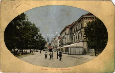 1911 Brassó, Kronstadt, Brasov; utca / street view (EM)