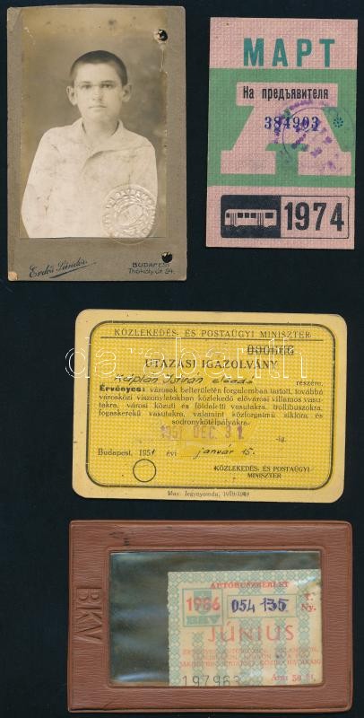 cca 1910-1970 4 db utazási igazolvány és bérlet