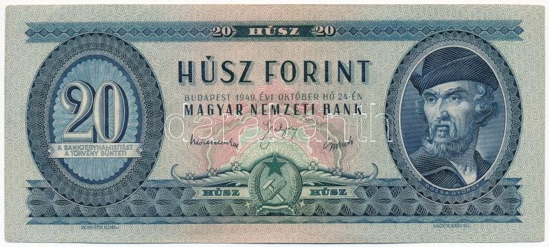 1949. 20Ft 'C 089 112970' T:II két sarokhajtás Adamo F10