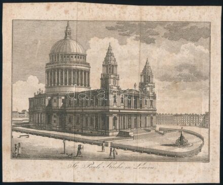 cca 1800 London Szent Pál székesegyház. Rézmetszet Foltos. 20x15 cm