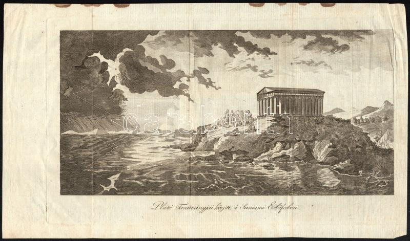 cca 1815 Plató tanítványai között a Suniumi Előfokon. Rézmetszet. 29x15 cm