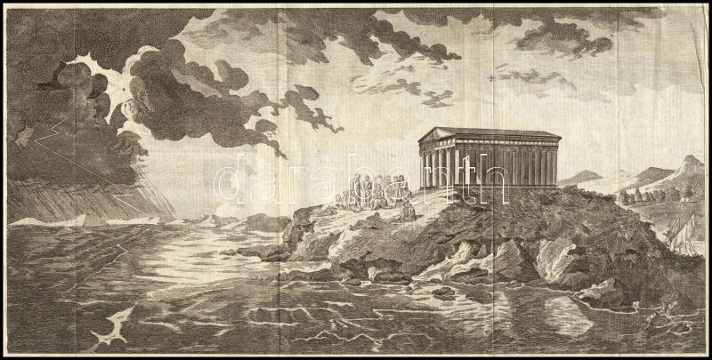cca 1815 Plató tanítványai között a Suniumi Előfokon. Rézmetszet. 29x15 cm - Image 2