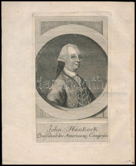 1777 George Washington, Esq'r. - Americanischer generalissimus - John Hankock President des American Congresses 2 db, 9x16 cm