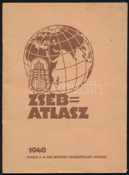 1940 Zsebatlasz. Bp., 1940, M. Kir. Honvéd Térképészeti Intézet, 32 p. Benne az új országhatárokkal, a visszatért Felvidék, Kárpátalja, és Erdély területeivel. Kiadói papírkötés, jó állapotban.