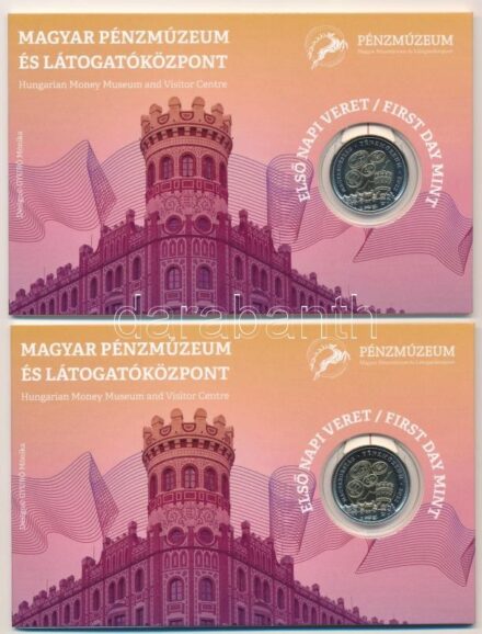 2022. 100Ft 'Magyar Pénzmúzeum és Látogatóközpont' (2x) első napi veret sorszámozott emléklapon, sorszámkövetők '06279 - 06280' T:1