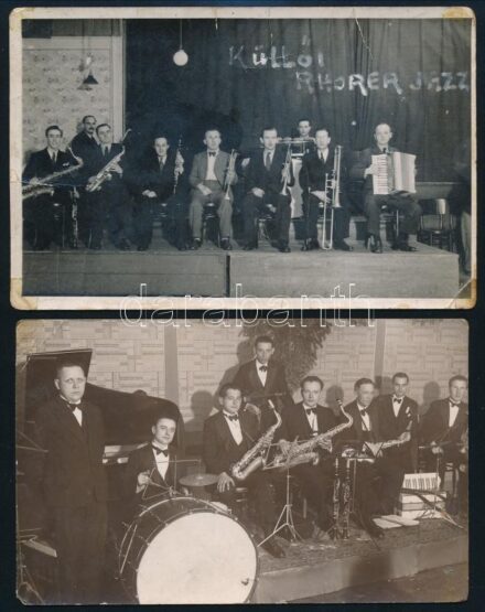 Jazz zenekarok, 4 db fotólap, 8,5×13,5 cm