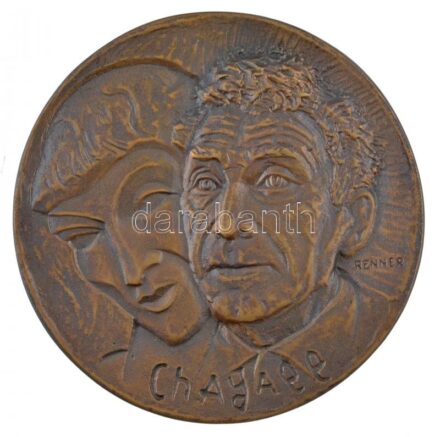 Renner Kálmán (1927-1994) DN 'Chagall' kétoldalas Br plakett (96mm) T:1-