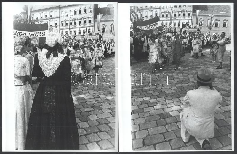 cca 1938 Budapest, Szent István-napi körmenet a Várban, Bárdossy, magas rangú tisztek, stb., 13 db utólagos előhívás, 18×24 cm - Image 2