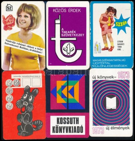 cca 1970-1980 24 db vegyes kártyanaptár