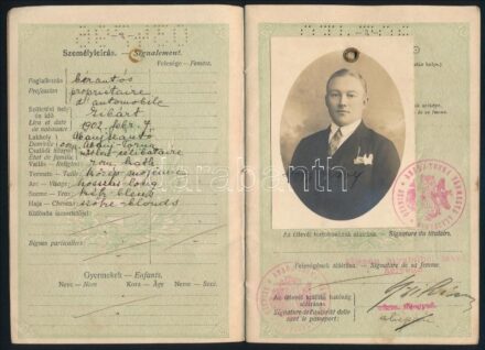 1930 Szikszó, Magyar Királyság által kiállított fényképes útlevél / Hungarian passport