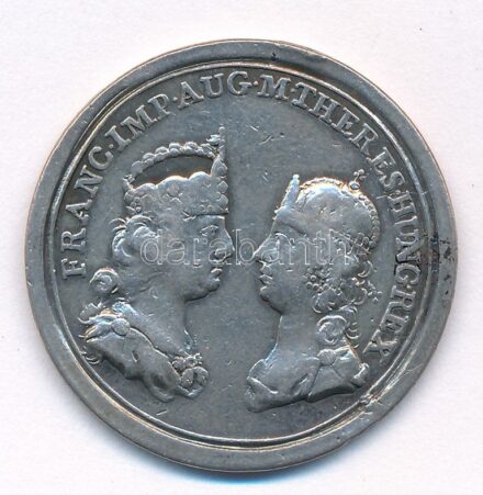 1751. 'Lotharingiai Ferenc és Mária Terézia látogatása a magyarországi bányavárosokban' Ag zseton. 'FRANC IMP AUG M THERES HUNG REX / ADVENTUS AUGUSTI - INFOD HUNG INFER MDCCLI' (8,66g/29mm) T:2- patina / Austrian Empire 1751. 'Visit of