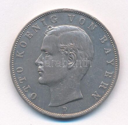 Német Államok / Bajorország 1908D 3M Ag 'Ottó' T:2 patina, ph. / German States / Bavaria 1908D 3 Mark Ag 'Otto' C:XF patina, edge error Krause KM#515